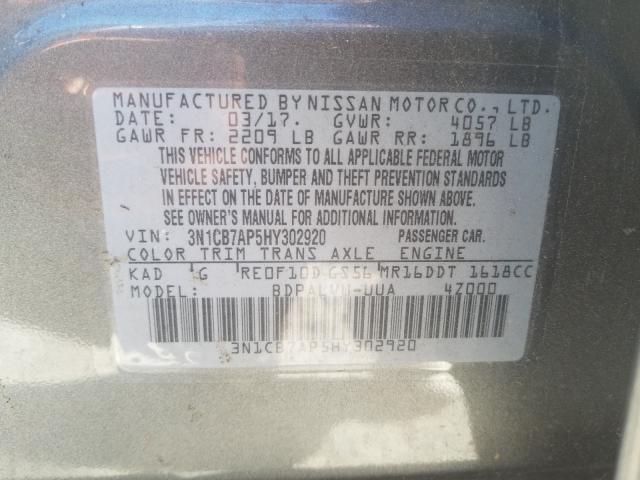2017 NISSAN SENTRA SR 3N1CB7AP5HY302920