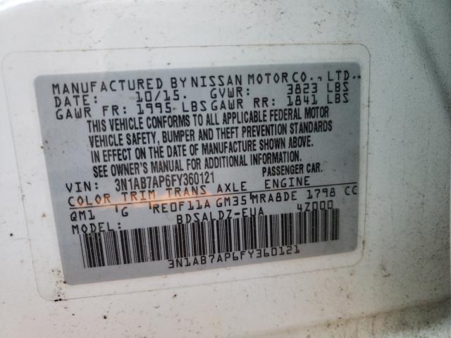 2015 NISSAN SENTRA S/S 3N1AB7AP6FY360121