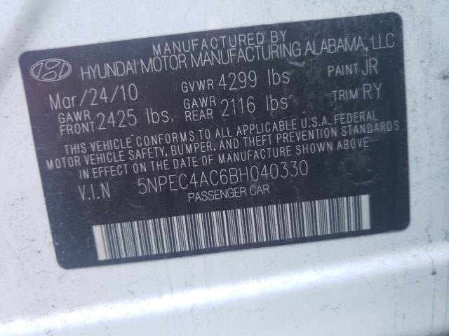 2011 HYUNDAI SONATA SE 5NPEC4AC6BH040330