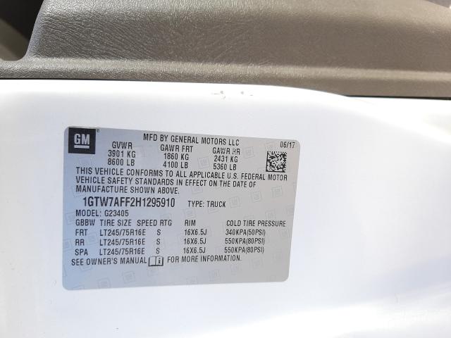 2017 GMC SAVANA G25 1GTW7AFF2H1295910