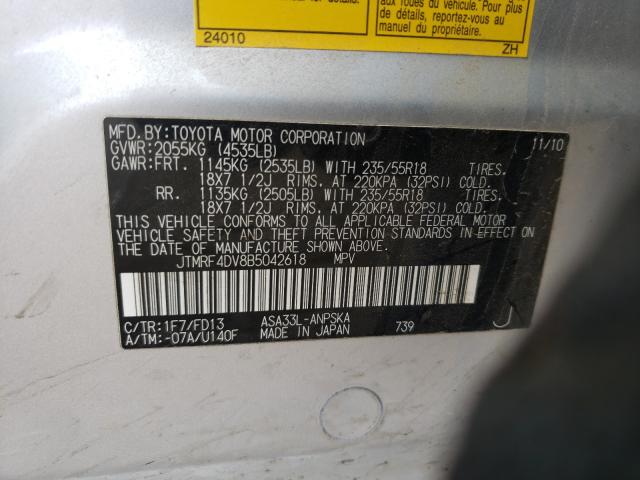 2011 TOYOTA RAV4 SPORT JTMRF4DV8B5042618