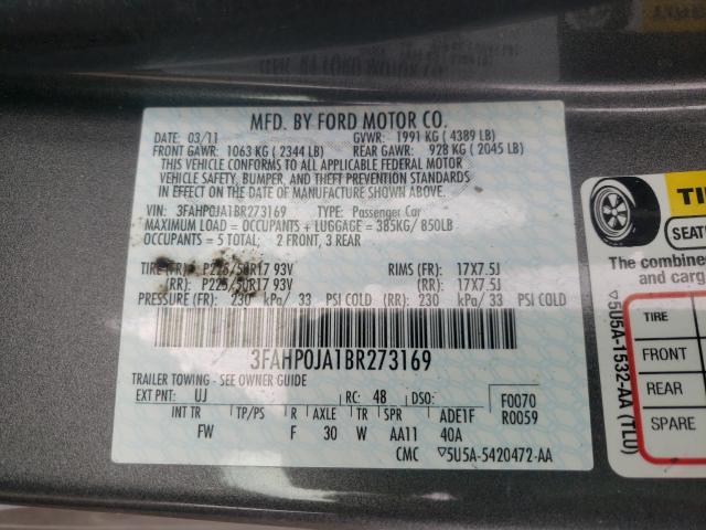 2011 FORD FUSION SEL 3FAHP0JA1BR273169