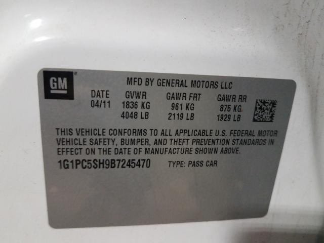 2011 CHEVROLET CRUZE 1G1PC5SH9B7245470