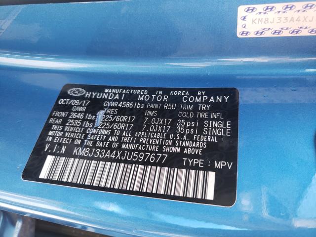 2018 HYUNDAI TUCSON SEL KM8J33A4XJU597677