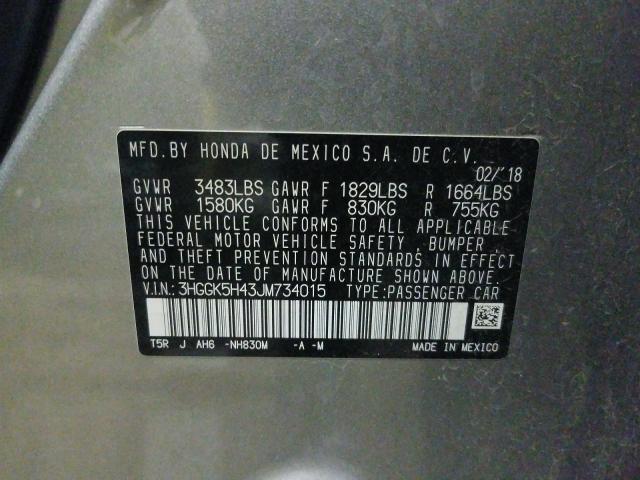 2018 HONDA FIT LX 3HGGK5H43JM734015