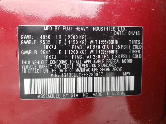 2015 SUBARU OUTBACK 3. 4S4BSELC3F3280957