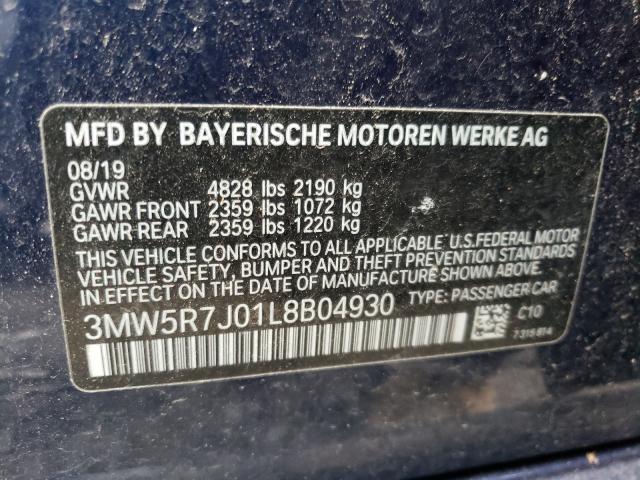 2020 BMW 330XI 3MW5R7J01L8B04930