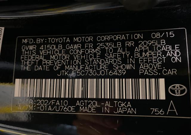 2016 TOYOTA SCION TC JTKJF5C73GJ016439