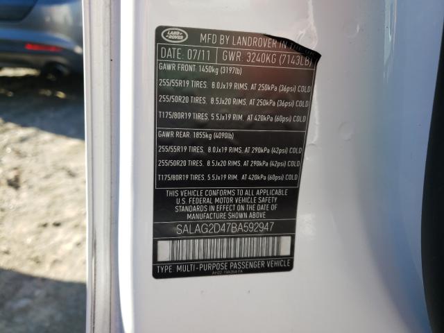 2011 LAND ROVER LR4 HSE SALAG2D47BA592947