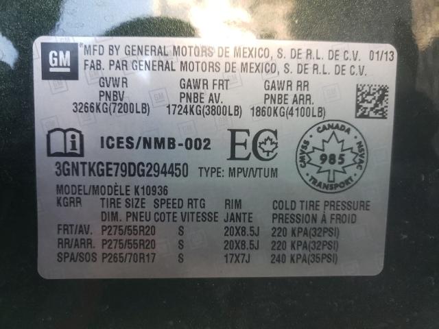 2013 CHEVROLET AVALANCHE 3GNTKGE79DG294450