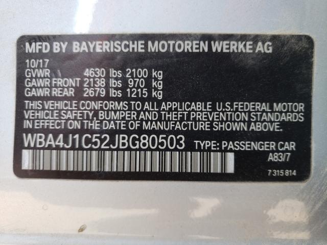 2018 BMW 430I GRAN - WBA4J1C52JBG80503