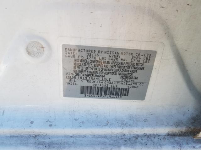 2015 NISSAN VERSA S 3N1CN7APXFL916184