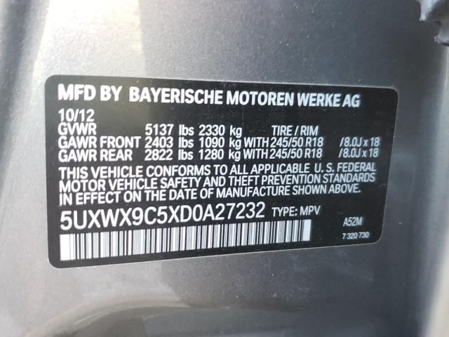 2013 BMW X3 XDRIVE2 5UXWX9C5XD0A27232