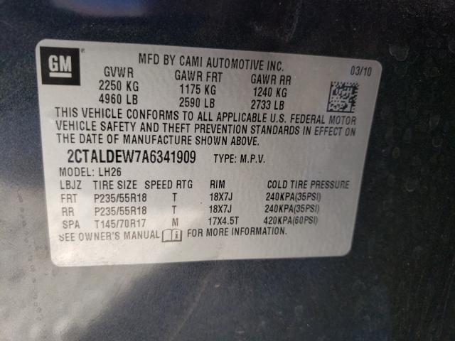 2010 GMC TERRAIN SL 2CTALDEW7A6341909