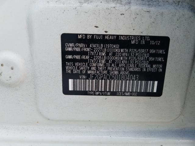 2013 SUBARU XV CROSSTR JF2GPACC5D1804043