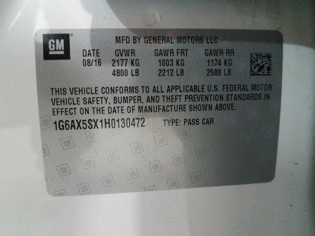 2017 CADILLAC CTS LUXURY 1G6AX5SX1H0130472