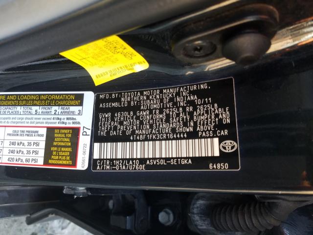 2012 TOYOTA CAMRY 4T4BF1FK3CR164444