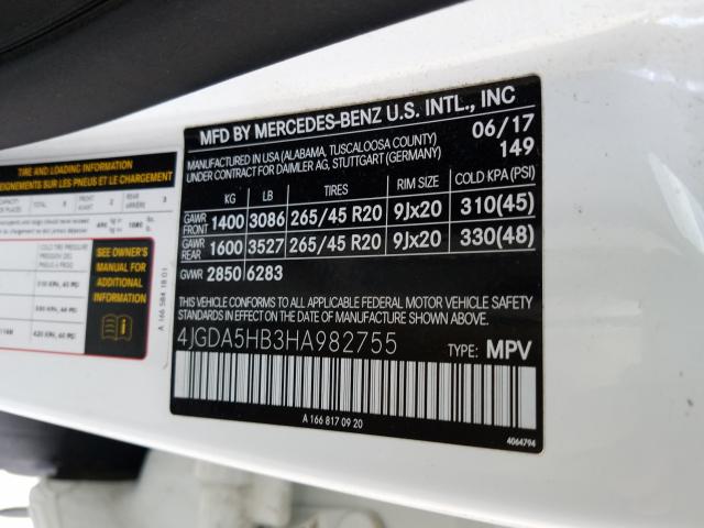 2017 MERCEDES-BENZ GLE 350 4M 4JGDA5HB3HA982755