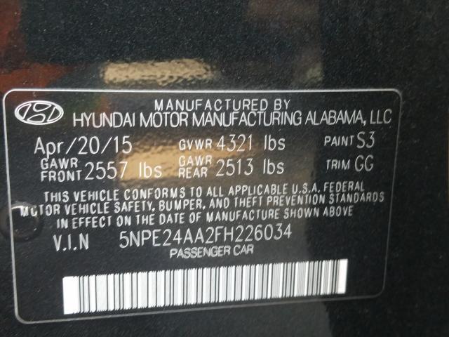 2015 HYUNDAI SONATA ECO 5NPE24AA2FH226034
