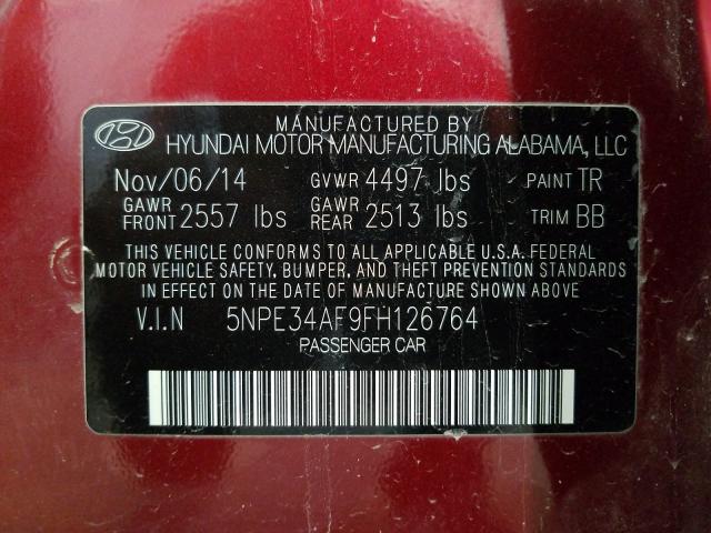 2015 HYUNDAI SONATA SPO 5NPE34AF9FH126764
