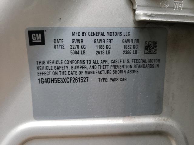 2012 BUICK LACROSSE P 1G4GH5E3XCF261527