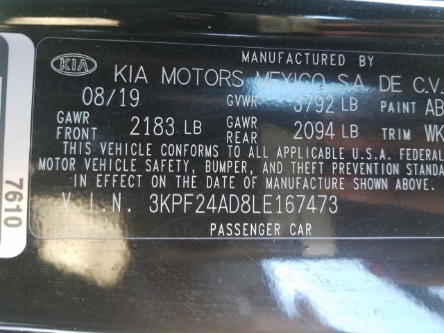 2020 KIA FORTE FE 3KPF24AD8LE167473