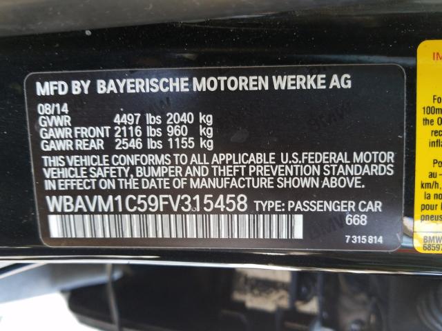 2015 BMW X1 SDRIVE2 WBAVM1C59FV315458