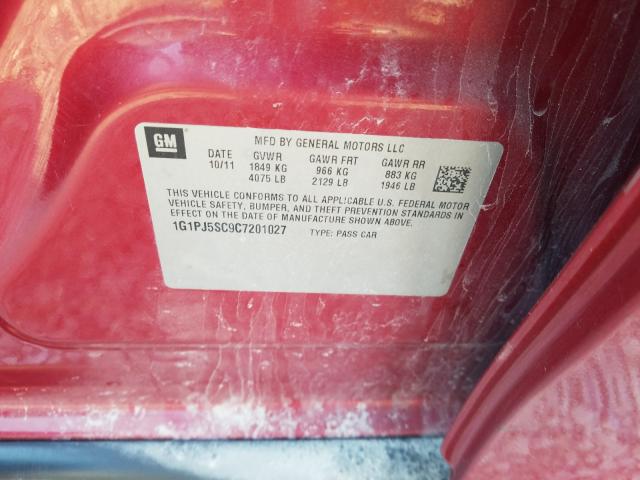 2012 CHEVROLET CRUZE ECO 1G1PJ5SC9C7201027