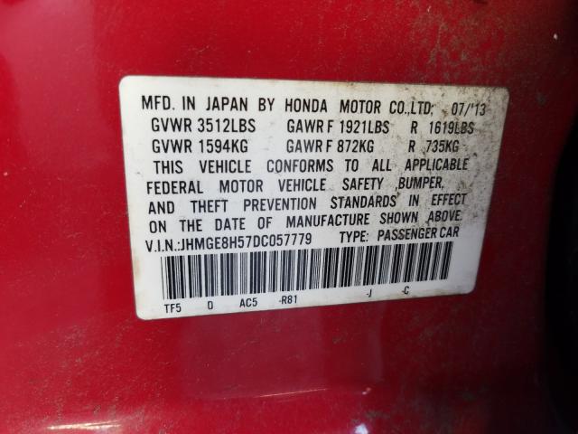 2013 HONDA FIT SPORT JHMGE8H57DC057779