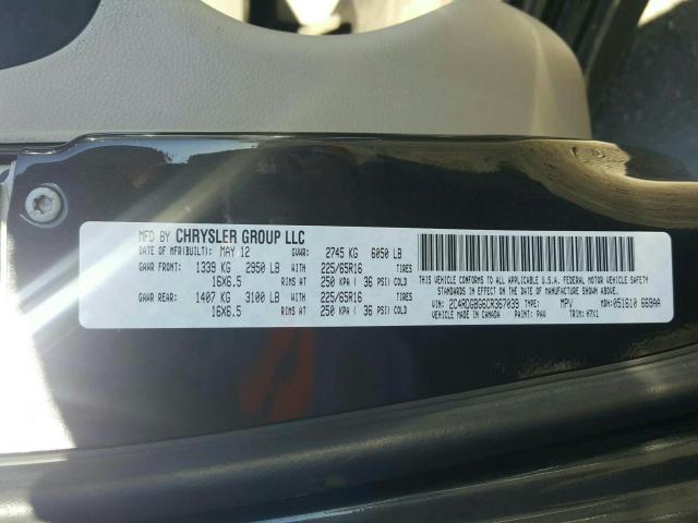 2012 DODGE GRAND CARA 2C4RDGBG6CR367039