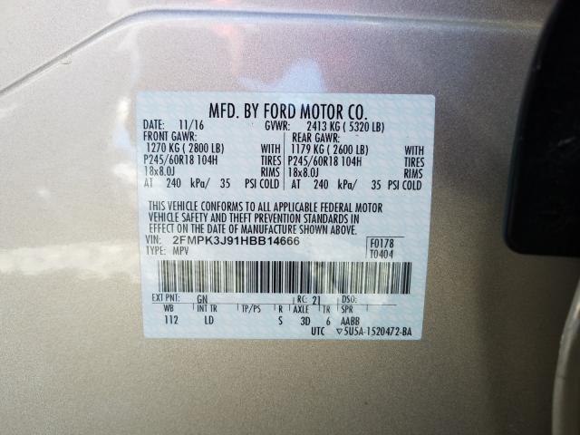 2017 FORD EDGE SEL 2FMPK3J91HBB14666