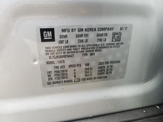 2017 CHEVROLET TRAX LS KL7CJNSB6HB184427