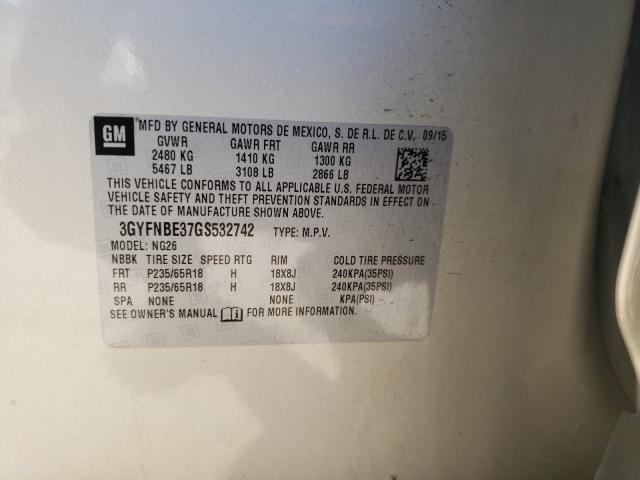 2016 CADILLAC SRX LUXURY 3GYFNBE37GS532742