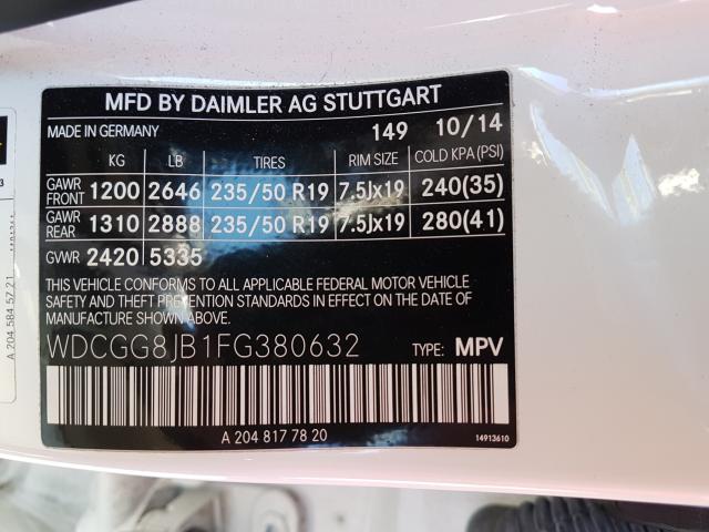 2015 MERCEDES-BENZ GLK 350 4M WDCGG8JB1FG380632