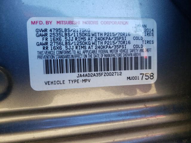 2015 MITSUBISHI OUTLANDER JA4AD2A35FZ002712