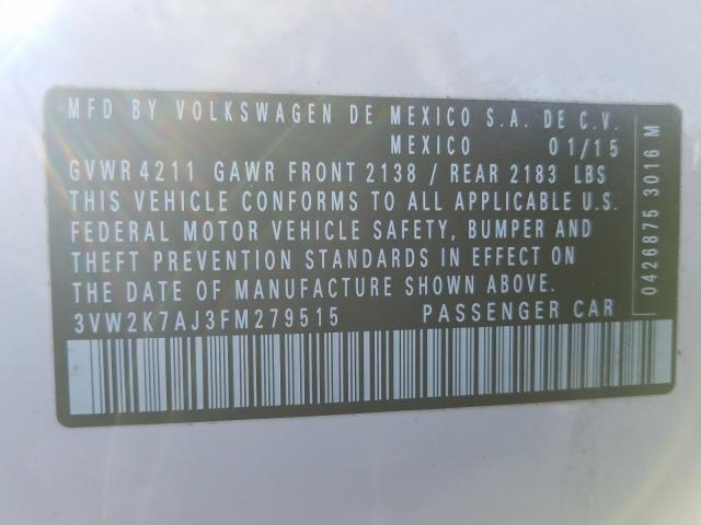 2015 VOLKSWAGEN JETTA BASE 3VW2K7AJ3FM279515