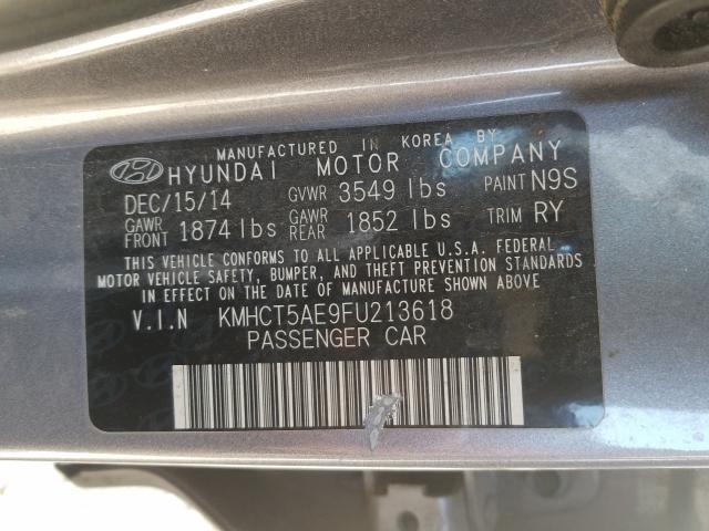 2015 HYUNDAI ACCENT GS KMHCT5AE9FU213618