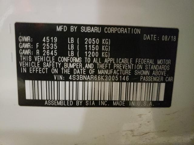 2019 SUBARU LEGACY SPO 4S3BNAR66K3005146