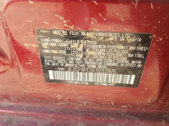 2015 SUBARU XV CROSSTR JF2GPAPC0F8231976