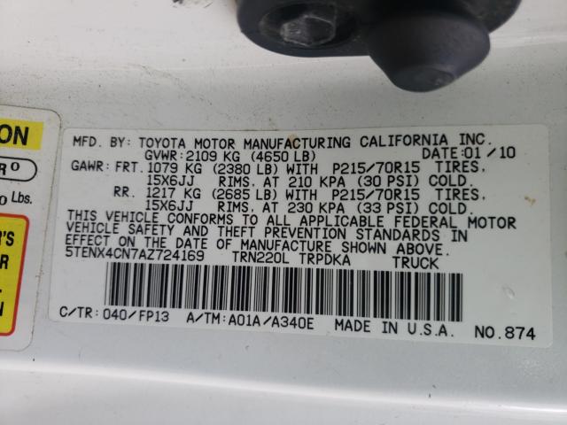 2010 TOYOTA TACOMA 5TENX4CN7AZ724169