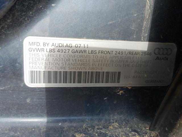2012 AUDI A4 PRESTIG WAUKFAFL1CN003136
