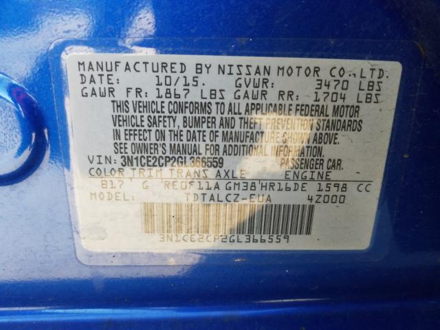 2016 NISSAN VERSA NOTE 3N1CE2CP2GL366559