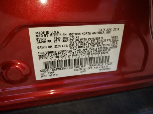 2014 MITSUBISHI OUTLANDER 4A4AP3AU8EE031907