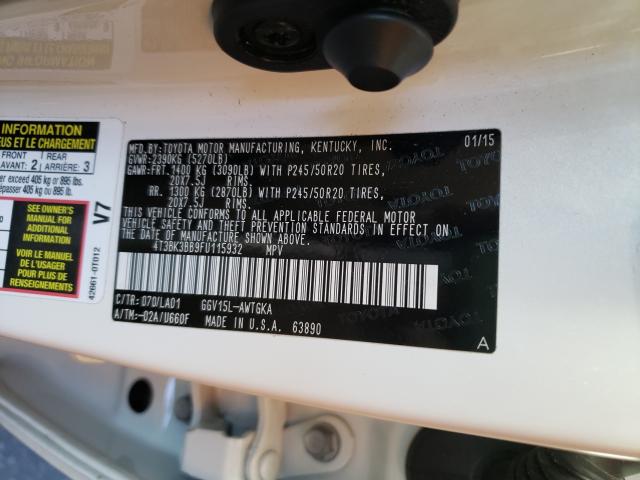 2015 TOYOTA VENZA 4T3BK3BB9FU115932