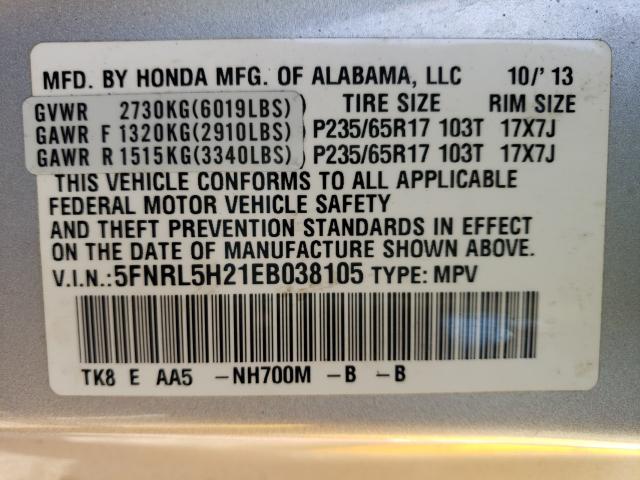 2014 HONDA ODYSSEY LX 5FNRL5H21EB038105