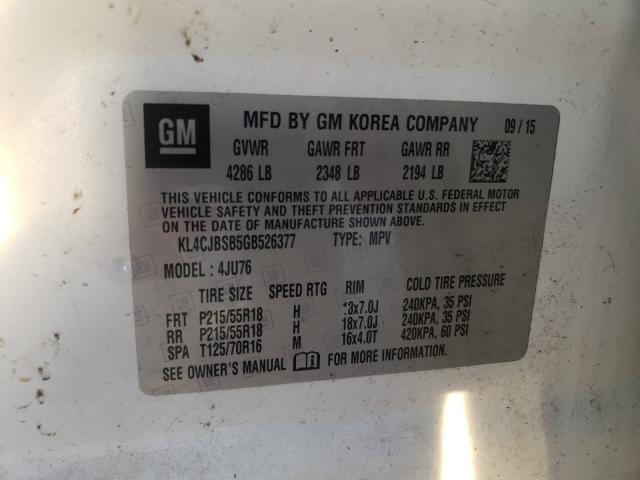 2016 BUICK ENCORE CON KL4CJBSB5GB526377
