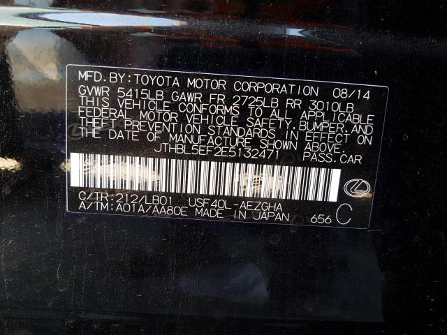 2014 LEXUS LS 460 JTHBL5EF2E5132471