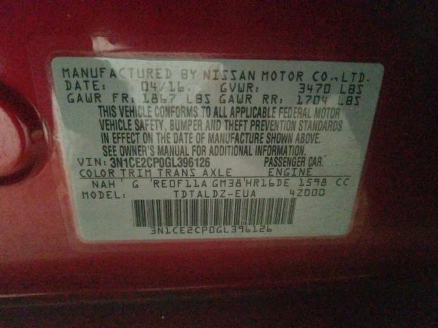 2016 NISSAN VERSA NOTE 3N1CE2CP0GL396126