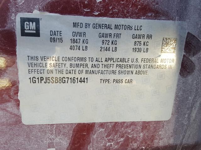 2016 CHEVROLET CRUZE LIMI 1G1PJ5SB8G7161441