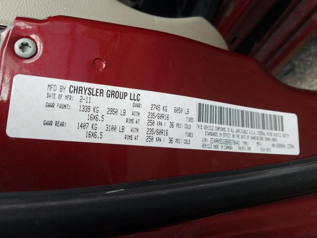2011 DODGE GRAND CARA 2D4RN5DG8BR678441